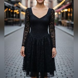 SCARLETT's Vintage 80s Lace Gothic Witchy Grunge Dress